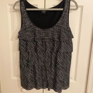 LOFT Tiered Grey Tank Size Large